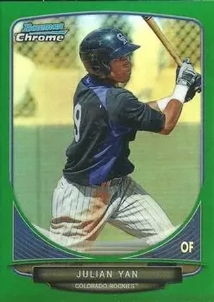 2013 Bowman Chrome - Prospects Green Refractors #BCP193 - Julian Yan - Colorado Rockies