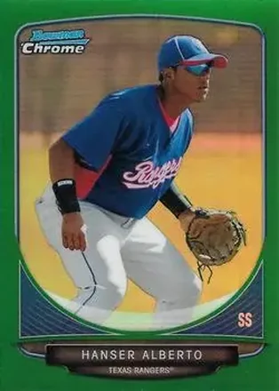 2013 Bowman Chrome - Prospects Green Refractors #BCP198 - Hanser Alberto - Texas Rangers