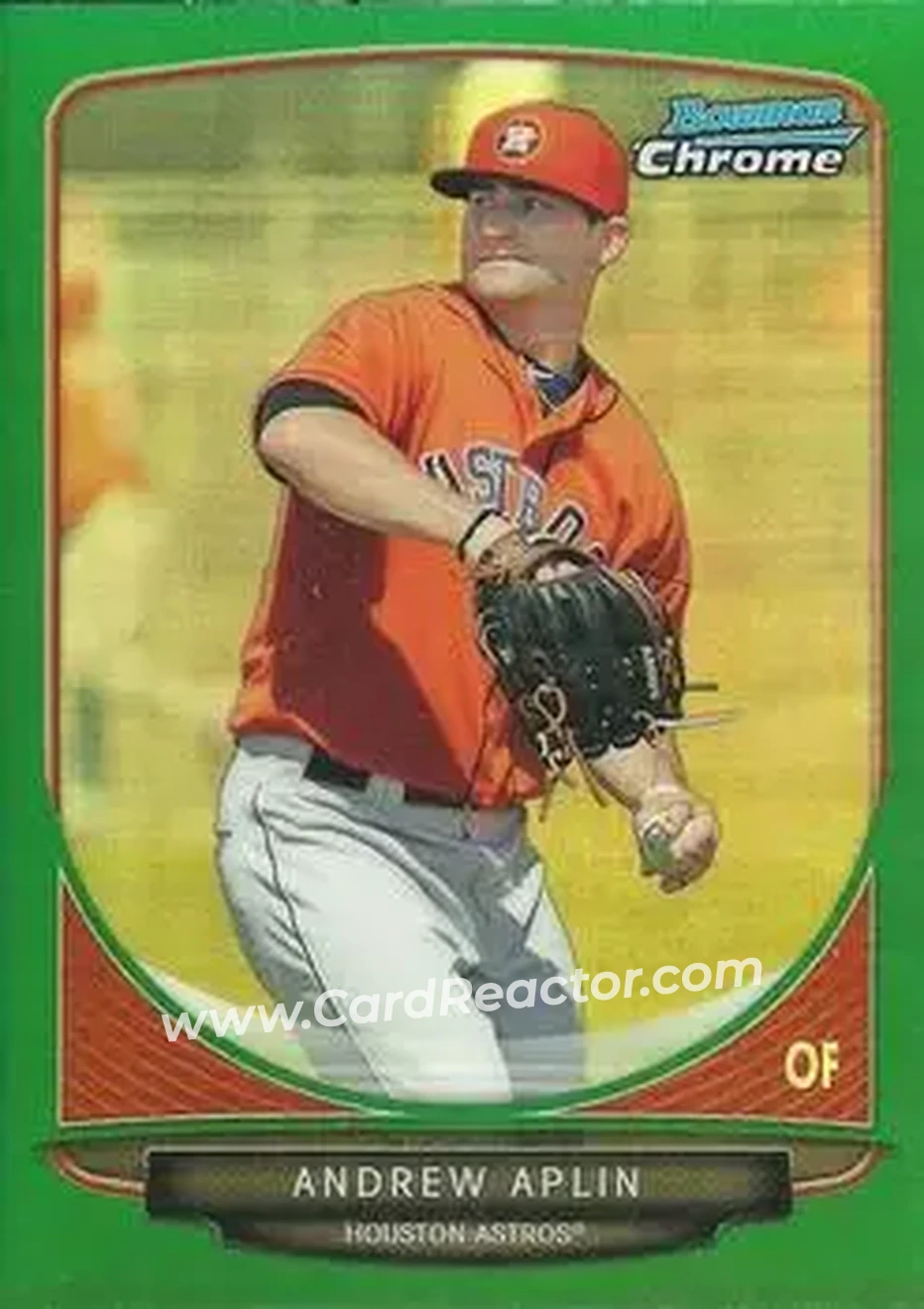 2013 Bowman Chrome - Prospects Green Refractors #BCP199 - Andrew Aplin - Houston Astros