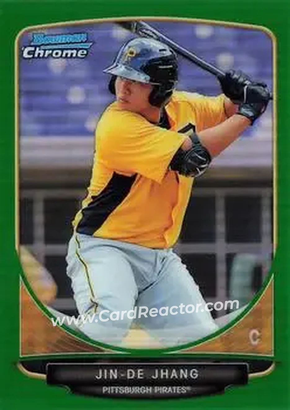2013 Bowman Chrome - Prospects Green Refractors #BCP211 - Jin-De Jhang - Pittsburgh Pirates