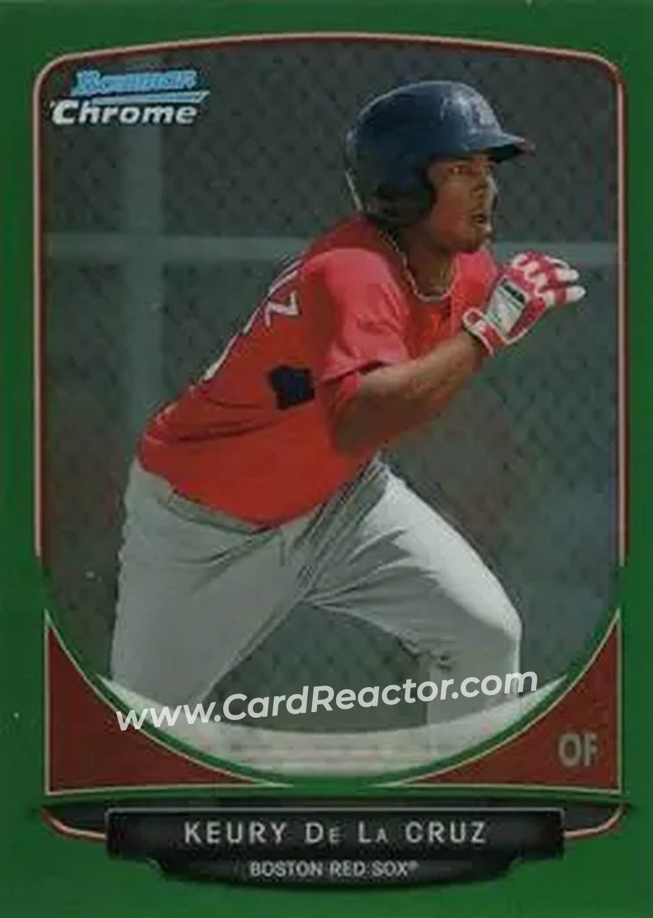 2013 Bowman Chrome - Prospects Green Refractors #BCP219 - Keury de la Cruz - Boston Red Sox - Front