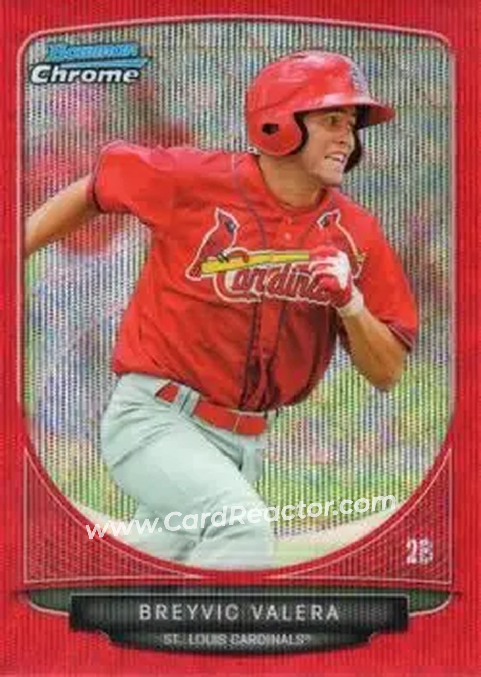 2013 Bowman Chrome - Prospects Red Wave Refractors #BCP167 - Breyvic Valera - St. Louis Cardinals