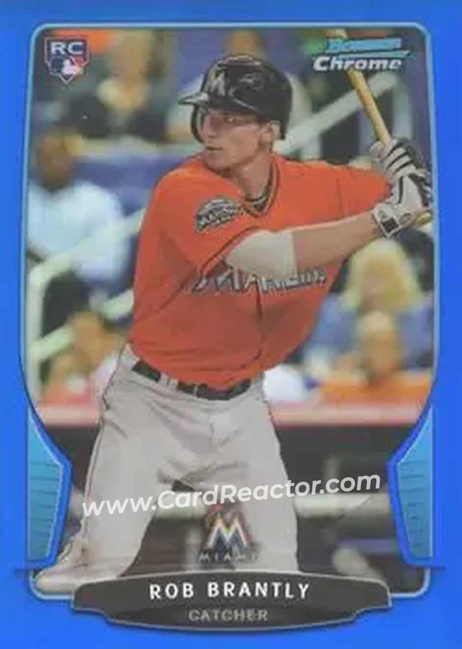 2013 Bowman Chrome - Blue Refractors #4 - Rob Brantly - Miami Marlins