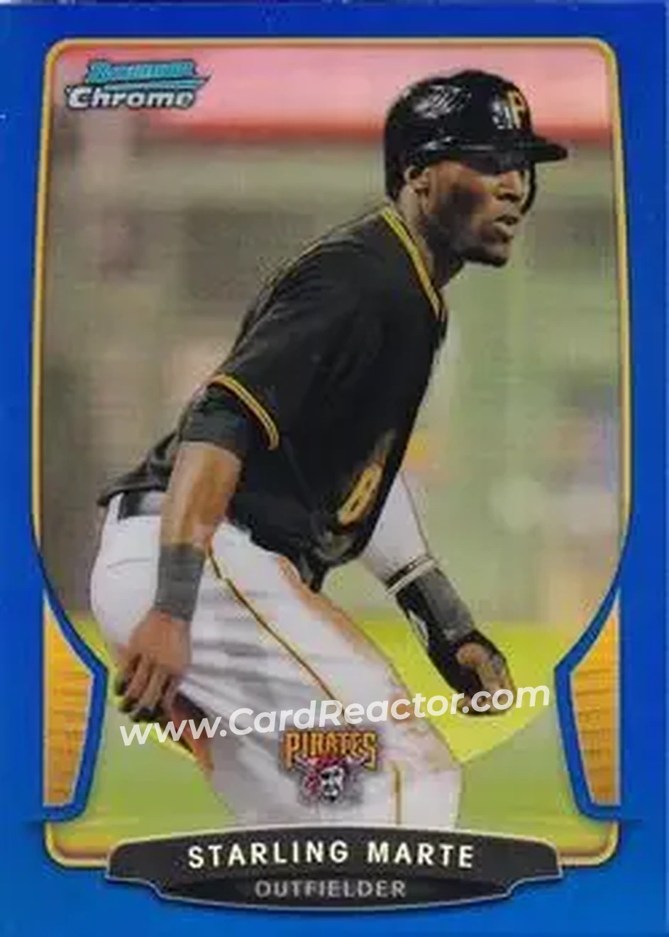 2013 Bowman Chrome - Blue Refractors #7 - Starling Marte - Pittsburgh Pirates - Front