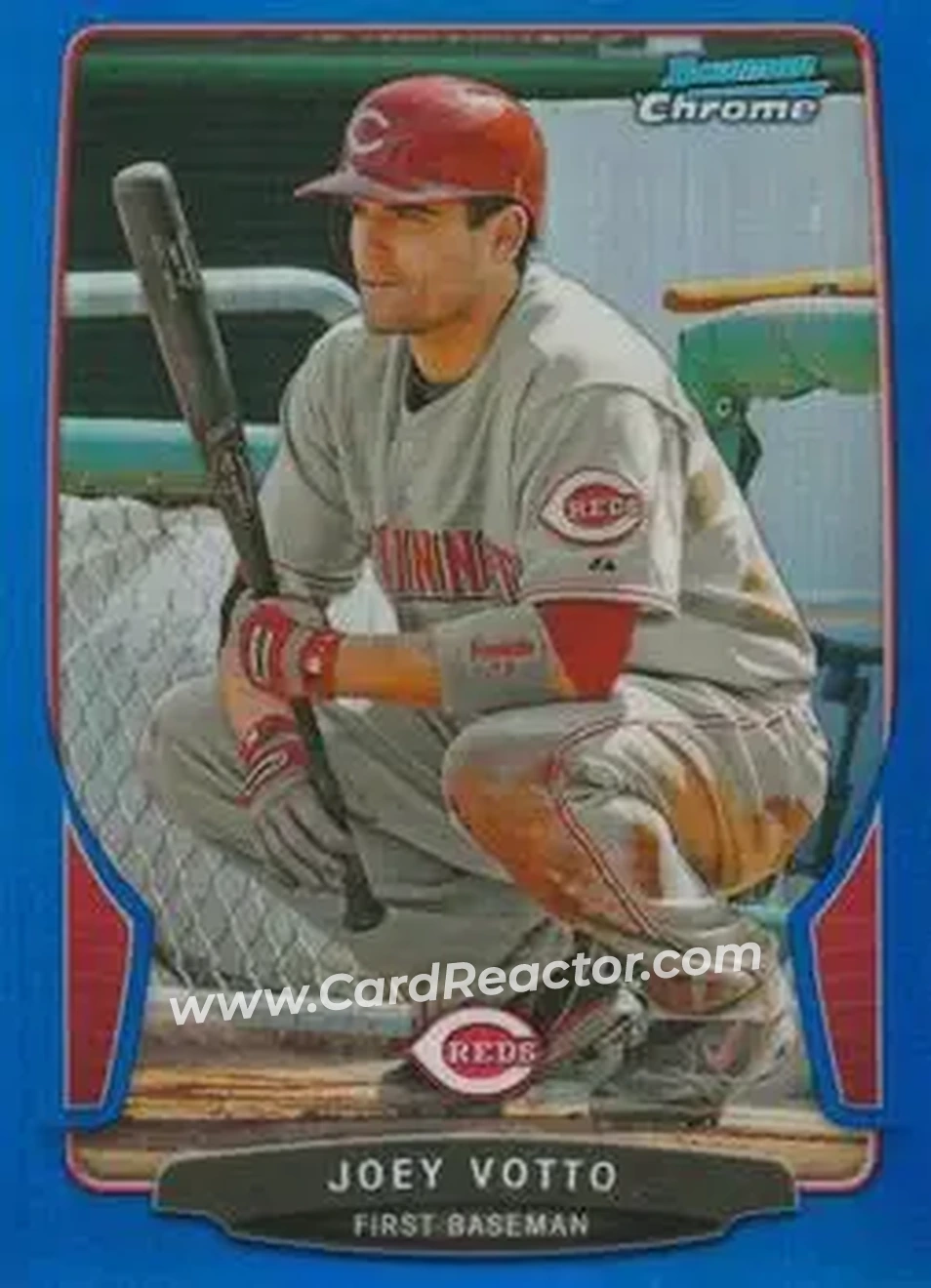 2013 Bowman Chrome - Blue Refractors #15 - Joey Votto - Cincinnati Reds - Front 2013 Bowman Chrome - Blue Refractors #15 - Joey Votto - Cincinnati Reds - Front