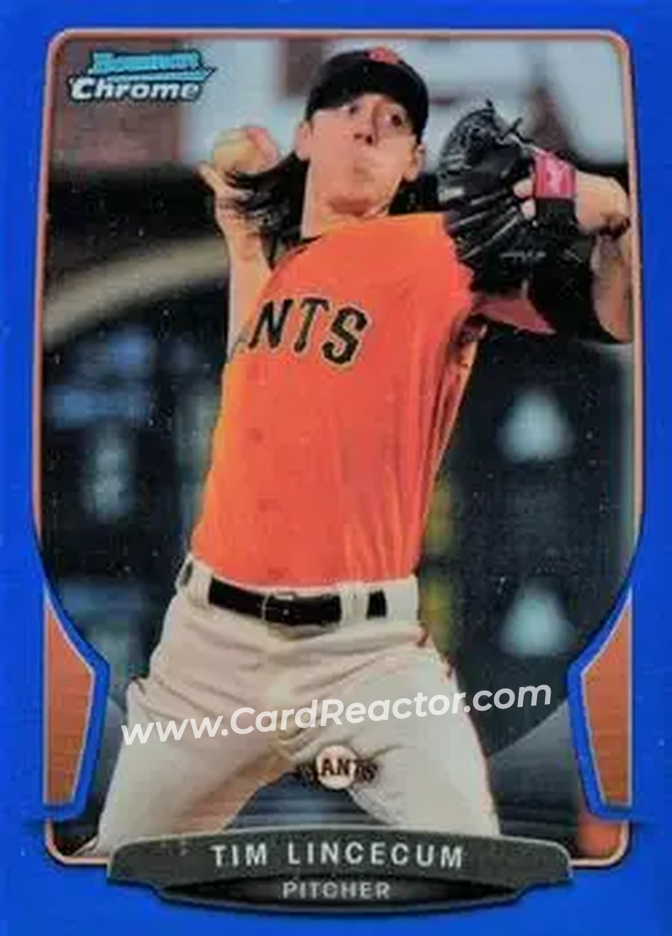 2013 Bowman Chrome - Blue Refractors #20 - Tim Lincecum - San Francisco Giants