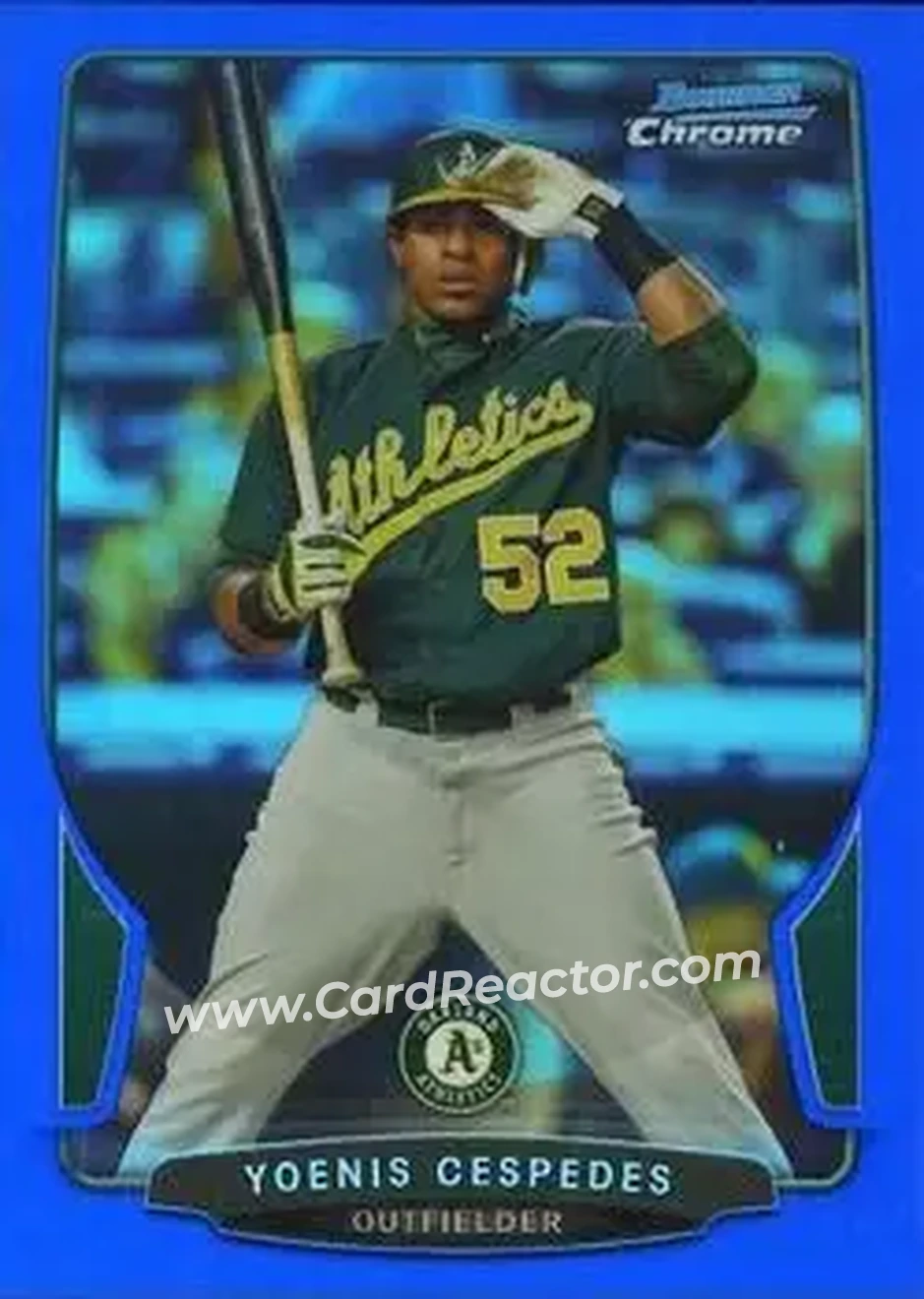 2013 Bowman Chrome - Blue Refractors #34 - Yoenis Cespedes - Oakland Athletics