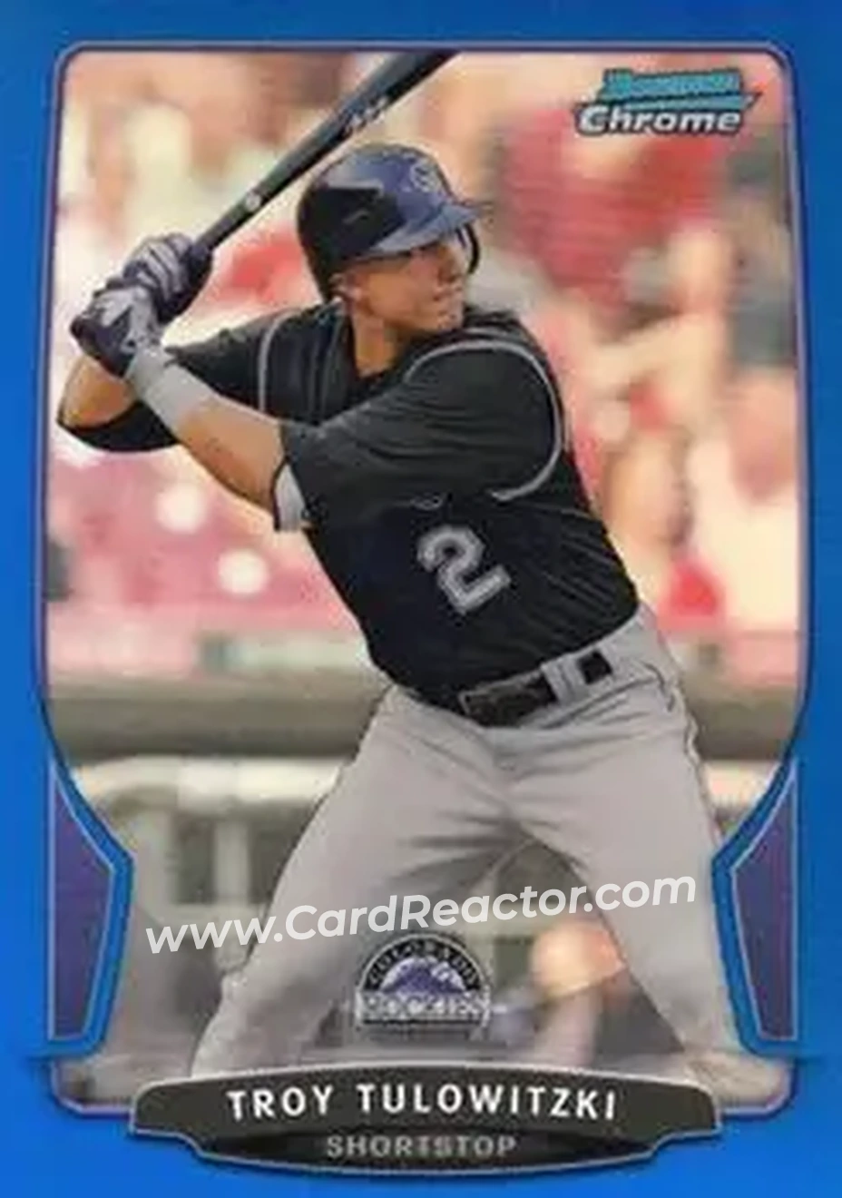 2013 Bowman Chrome - Blue Refractors #36 - Troy Tulowitzki - Colorado Rockies