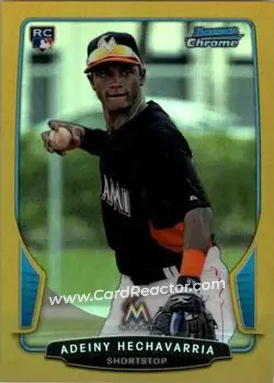 2013 Bowman Chrome - Gold Refractors #23 - Adeiny Hechavarria - Miami Marlins