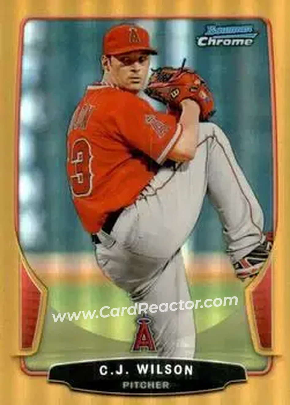 2013 Bowman Chrome - Gold Refractors #26 - C.J. Wilson - Los Angeles Angels