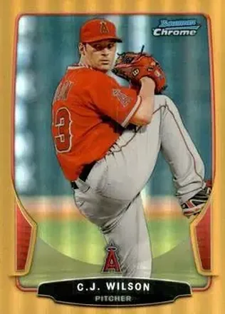 2013 Bowman Chrome - Gold Refractors #26 - C.J. Wilson - Los Angeles Angels