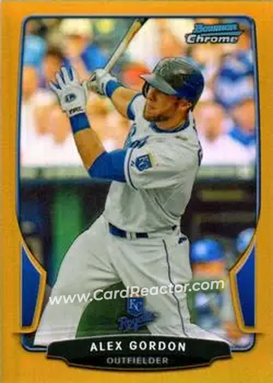 2013 Bowman Chrome - Gold Refractors #40 - Alex Gordon - Kansas City Royals - Front
