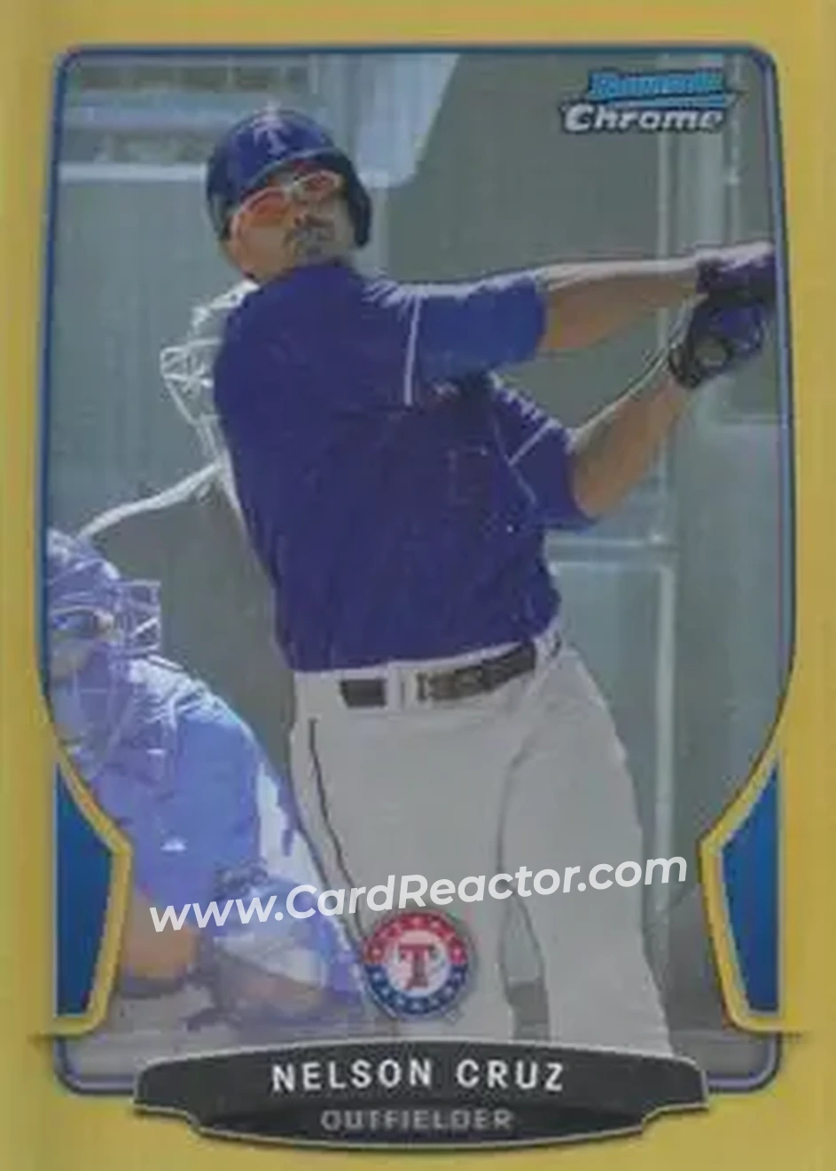 2013 Bowman Chrome - Gold Refractors #45 - Nelson Cruz - Texas Rangers - Front
