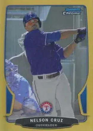 2013 Bowman Chrome - Gold Refractors #45 - Nelson Cruz - Texas Rangers