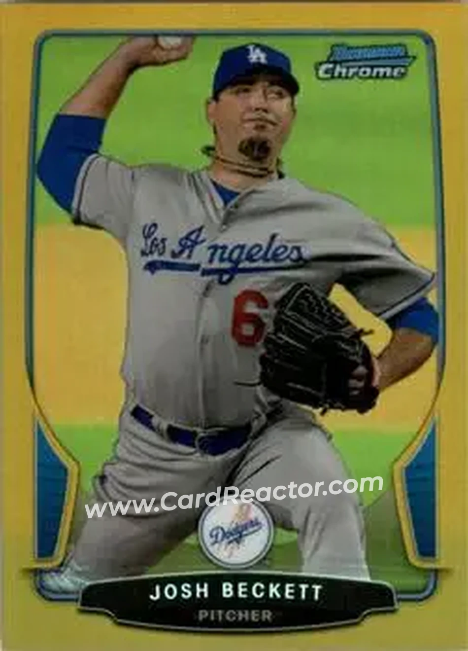 2013 Bowman Chrome - Gold Refractors #47 - Josh Beckett - Los Angeles Dodgers