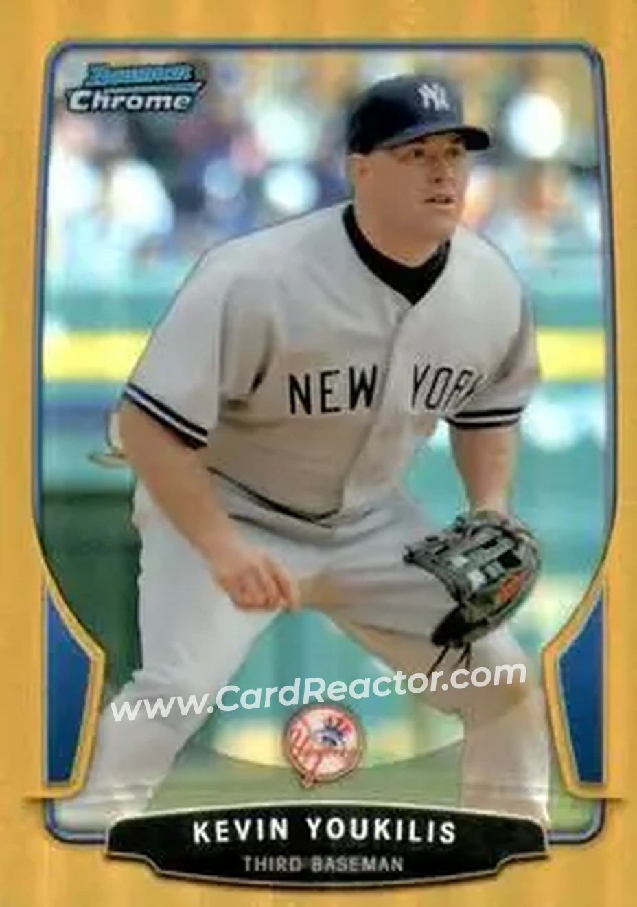 2013 Bowman Chrome - Gold Refractors #48 - Kevin Youkilis - New York Yankees - Front 2013 Bowman Chrome - Gold Refractors #48 - Kevin Youkilis - New York Yankees - Front