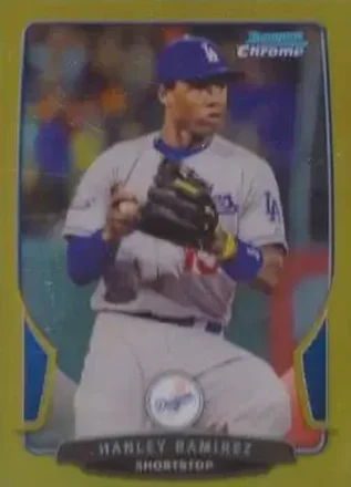 2013 Bowman Chrome - Gold Refractors #60 - Hanley Ramirez - Los Angeles Dodgers