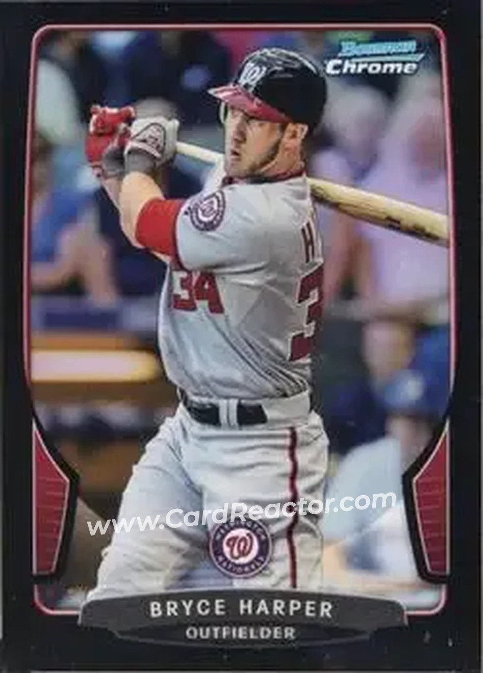 2013 Bowman Chrome - Black Refractors #1 - Bryce Harper - Washington Nationals - Front 2013 Bowman Chrome - Black Refractors #1 - Bryce Harper - Washington Nationals - Front