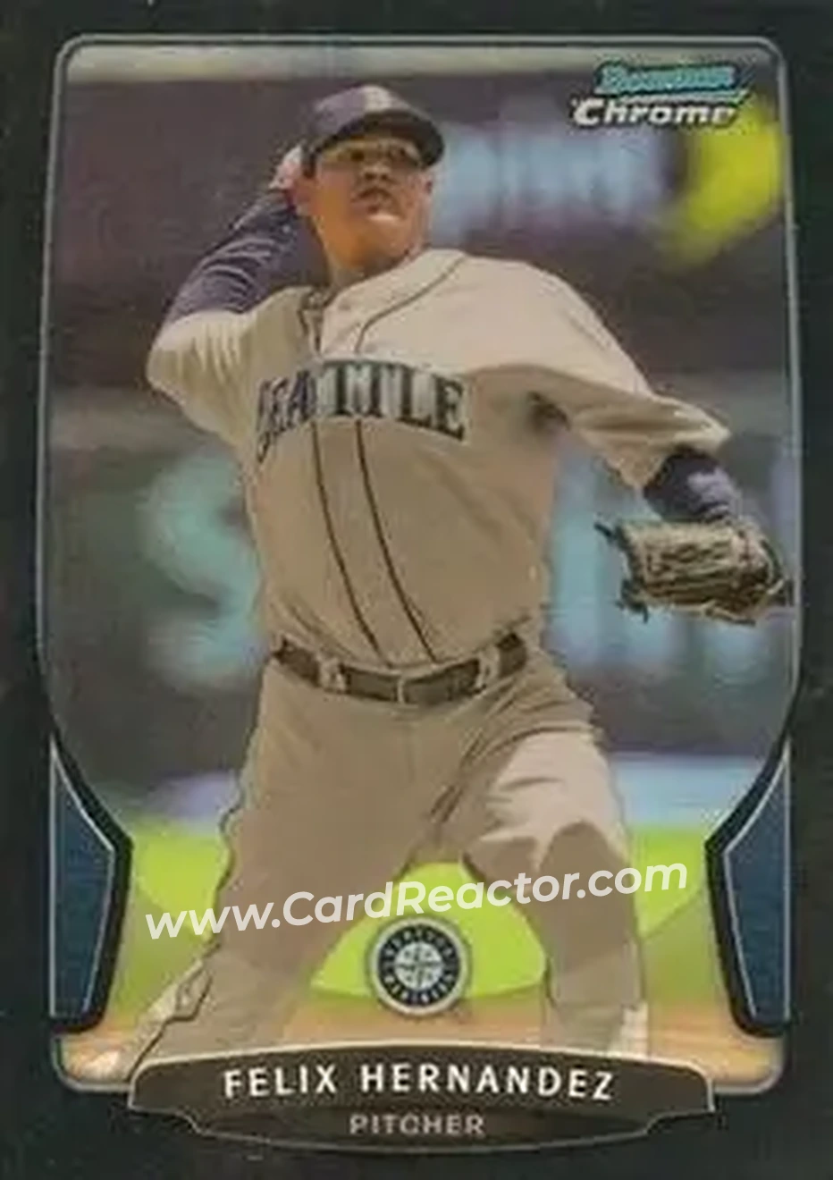 2013 Bowman Chrome - Black Refractors #25 - Felix Hernandez - Seattle Mariners - Front