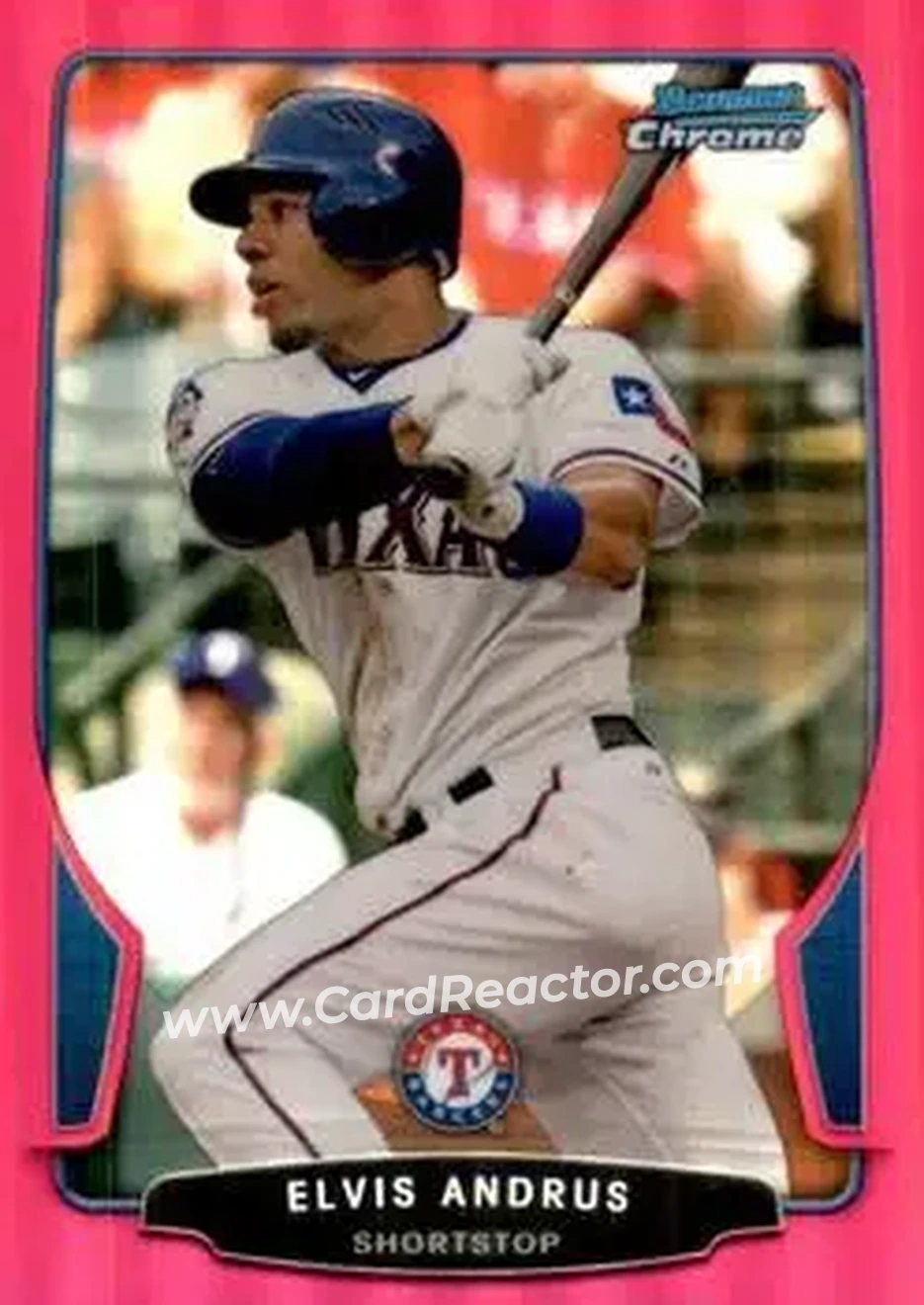 2013 Bowman Chrome - Magenta Refractors #5 - Elvis Andrus - Texas Rangers