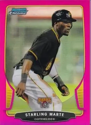 2013 Bowman Chrome - Magenta Refractors #7 - Starling Marte - Pittsburgh Pirates