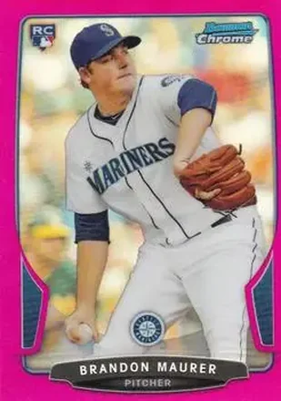 2013 Bowman Chrome - Magenta Refractors #10 - Brandon Maurer - Seattle Mariners