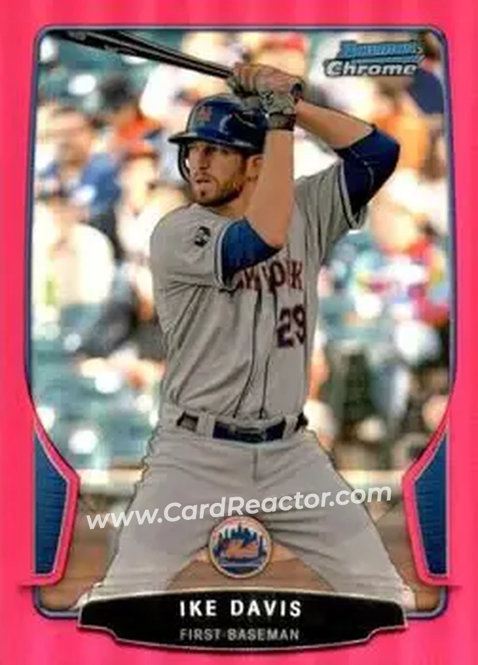 2013 Bowman Chrome - Magenta Refractors #32 - Ike Davis - New York Mets