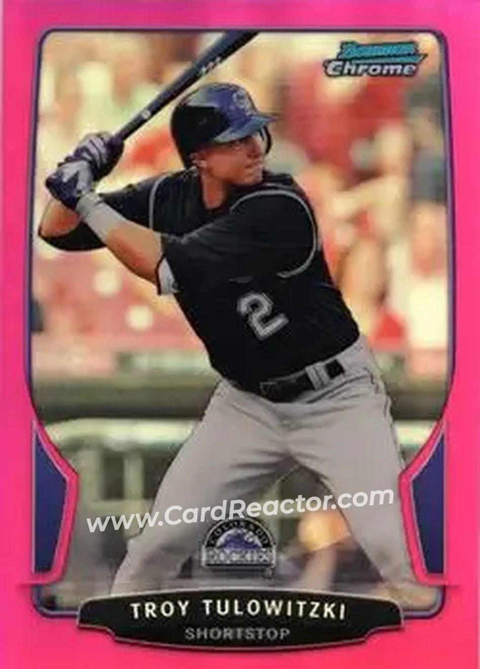 2013 Bowman Chrome - Magenta Refractors #36 - Troy Tulowitzki - Colorado Rockies