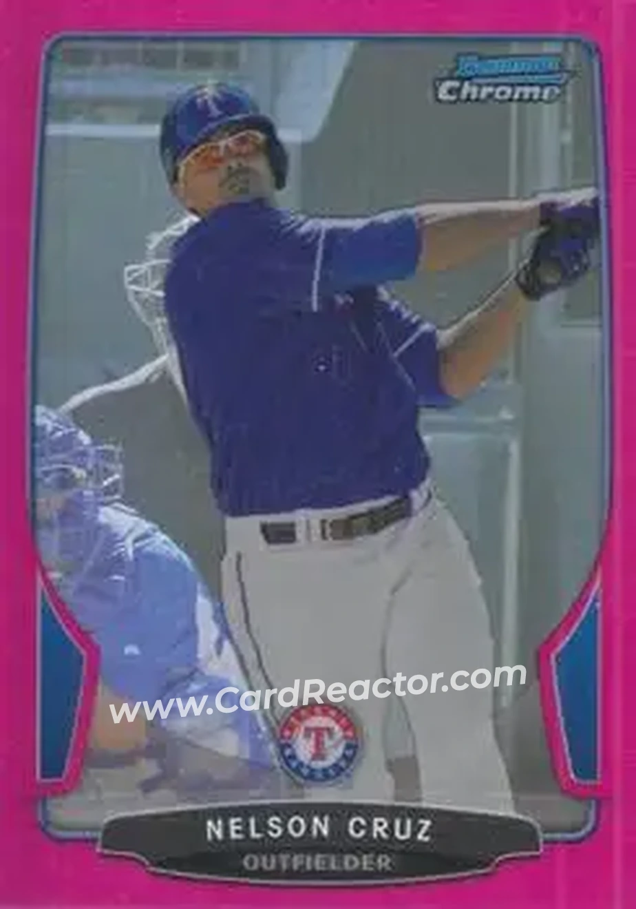 2013 Bowman Chrome - Magenta Refractors #45 - Nelson Cruz - Texas Rangers - Front 2013 Bowman Chrome - Magenta Refractors #45 - Nelson Cruz - Texas Rangers - Front