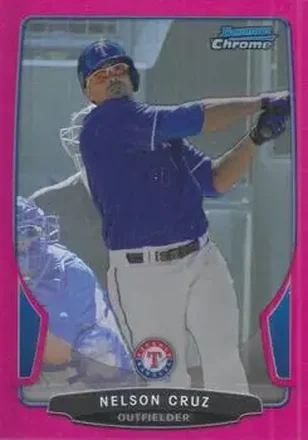 2013 Bowman Chrome - Magenta Refractors #45 - Nelson Cruz - Texas Rangers