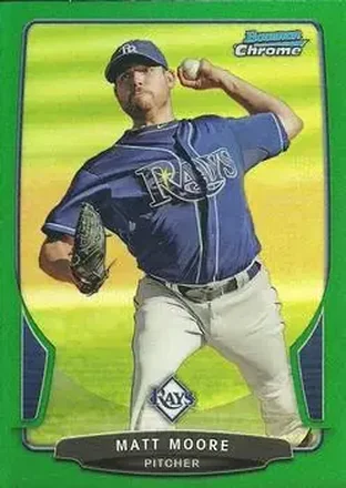 2013 Bowman Chrome - Green Refractors #6 - Matt Moore - Tampa Bay Rays