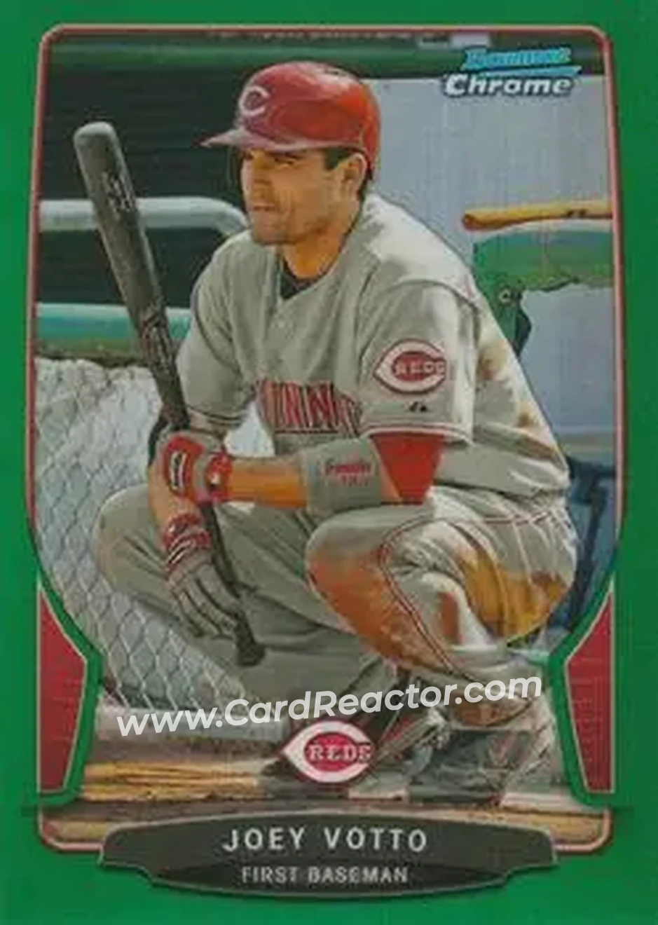 2013 Bowman Chrome - Green Refractors #15 - Joey Votto - Cincinnati Reds - Front