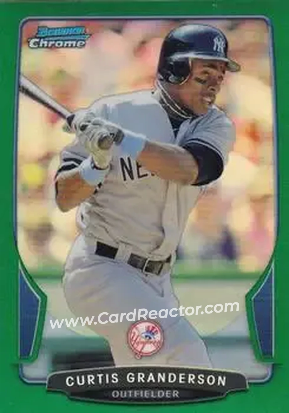 2013 Bowman Chrome - Green Refractors #16 - Curtis Granderson - New York Yankees