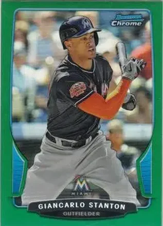 2013 Bowman Chrome - Green Refractors #18 - Giancarlo Stanton - Miami Marlins