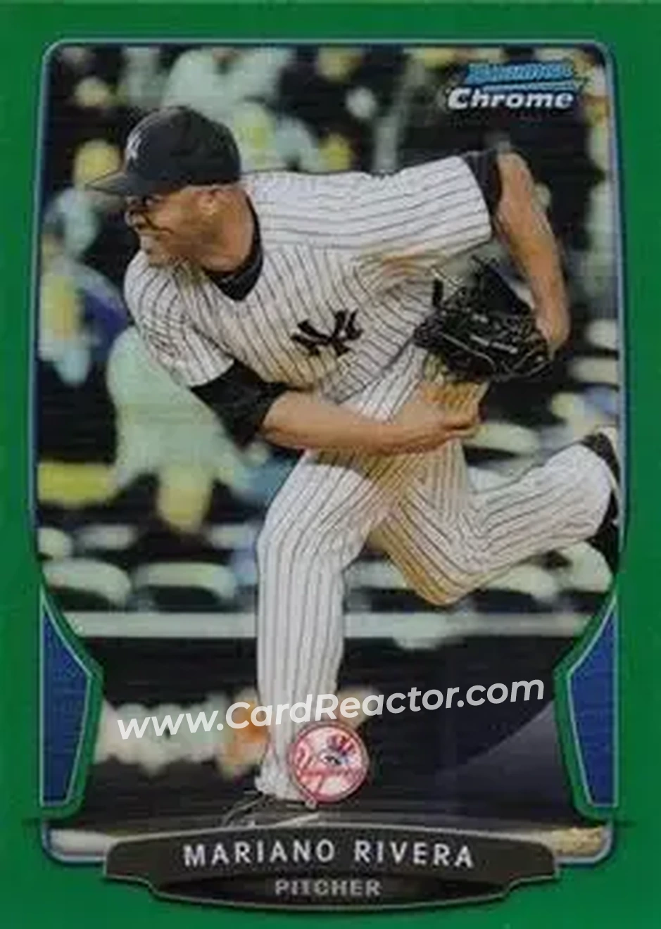 2013 Bowman Chrome - Green Refractors #19 - Mariano Rivera - New York Yankees - Front 2013 Bowman Chrome - Green Refractors #19 - Mariano Rivera - New York Yankees - Front