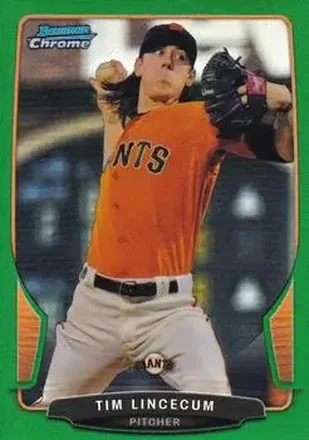 2013 Bowman Chrome - Green Refractors #20 - Tim Lincecum - San Francisco Giants