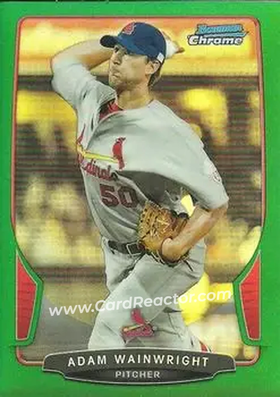 2013 Bowman Chrome - Green Refractors #38 - Adam Wainwright - St. Louis Cardinals - Front