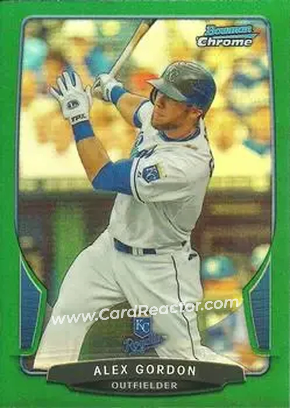 2013 Bowman Chrome - Green Refractors #40 - Alex Gordon - Kansas City Royals - Front