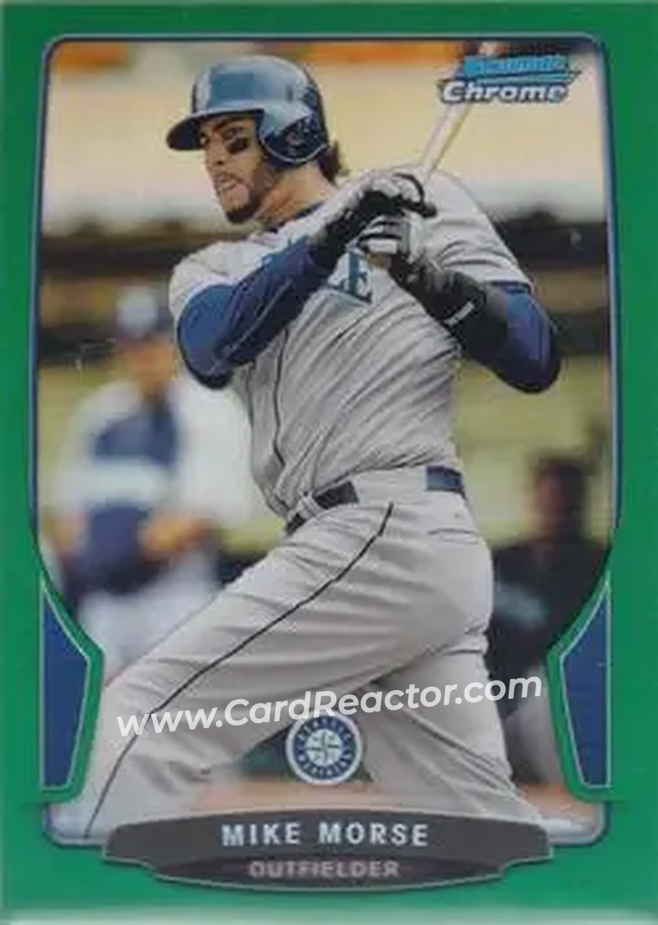 2013 Bowman Chrome - Green Refractors #43 - Mike Morse - Seattle Mariners