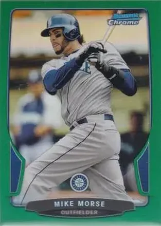 2013 Bowman Chrome - Green Refractors #43 - Mike Morse - Seattle Mariners