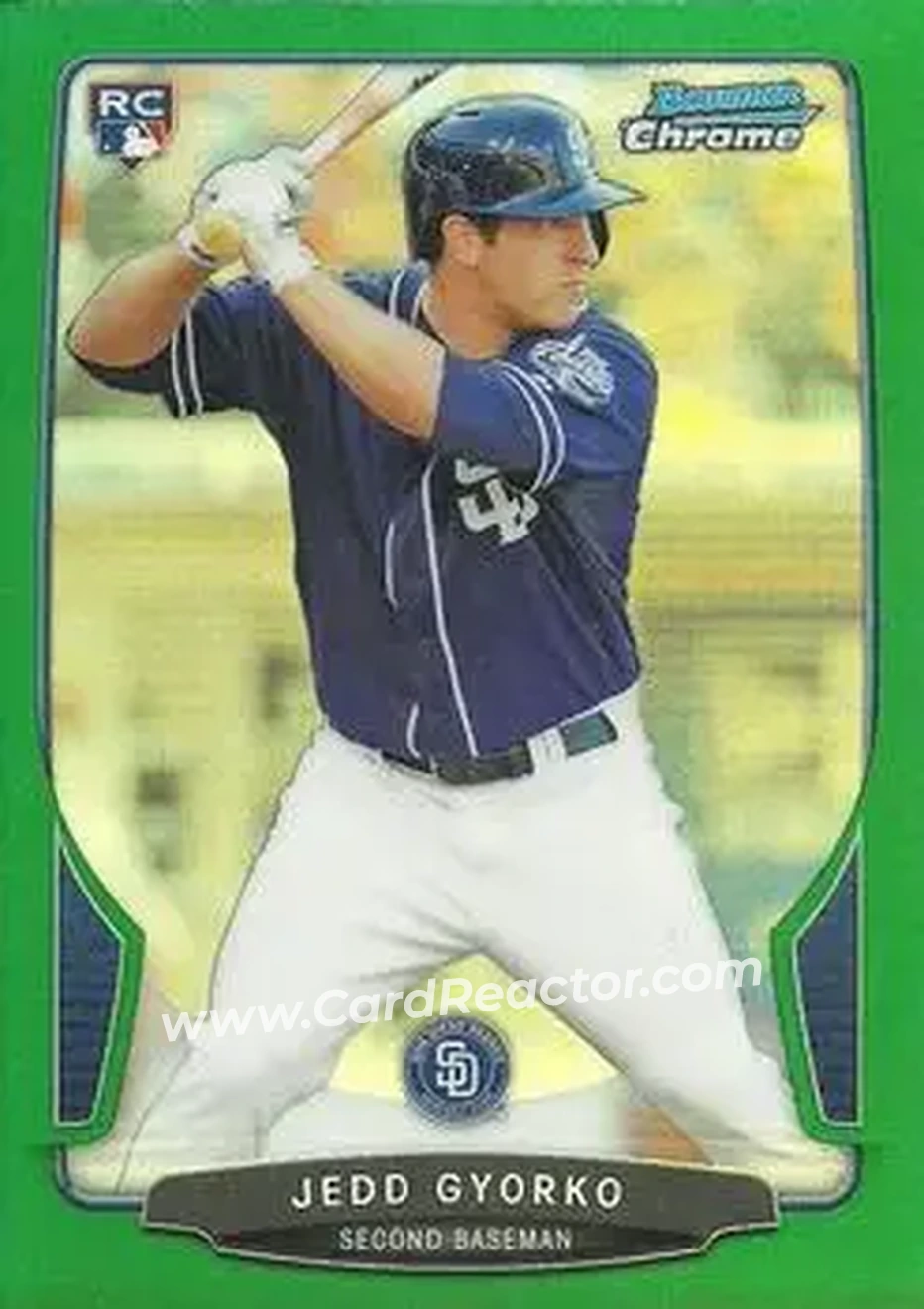 2013 Bowman Chrome - Green Refractors #44 - Jedd Gyorko - San Diego Padres