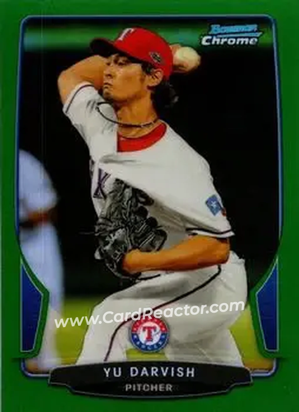 2013 Bowman Chrome - Green Refractors #46 - Yu Darvish - Texas Rangers - Front