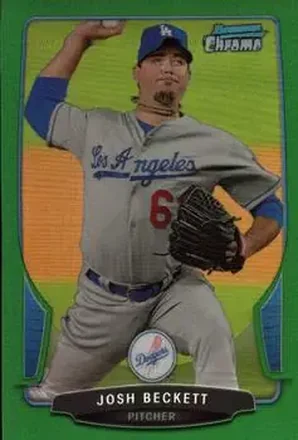 2013 Bowman Chrome - Green Refractors #47 - Josh Beckett - Los Angeles Dodgers