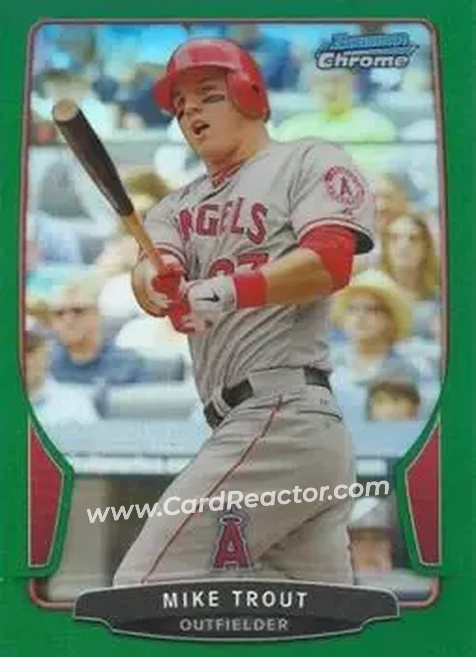 2013 Bowman Chrome - Green Refractors #50 - Mike Trout - Los Angeles Angels - Front
