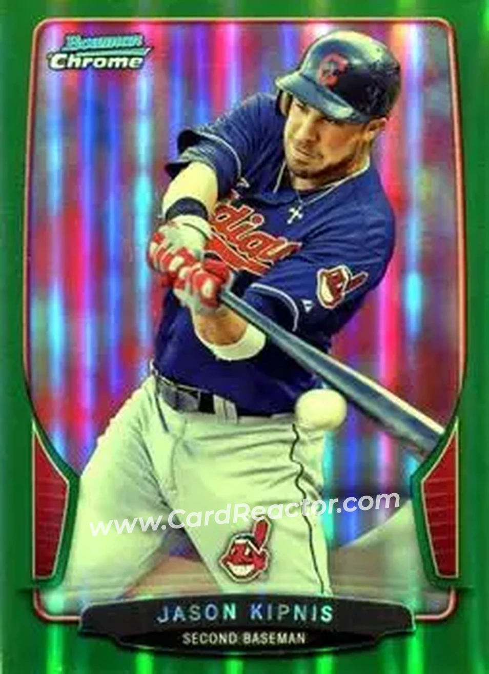 2013 Bowman Chrome - Green Refractors #52 - Jason Kipnis - Cleveland Indians