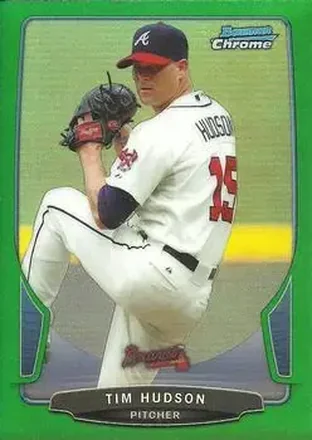 2013 Bowman Chrome - Green Refractors #53 - Tim Hudson - Atlanta Braves