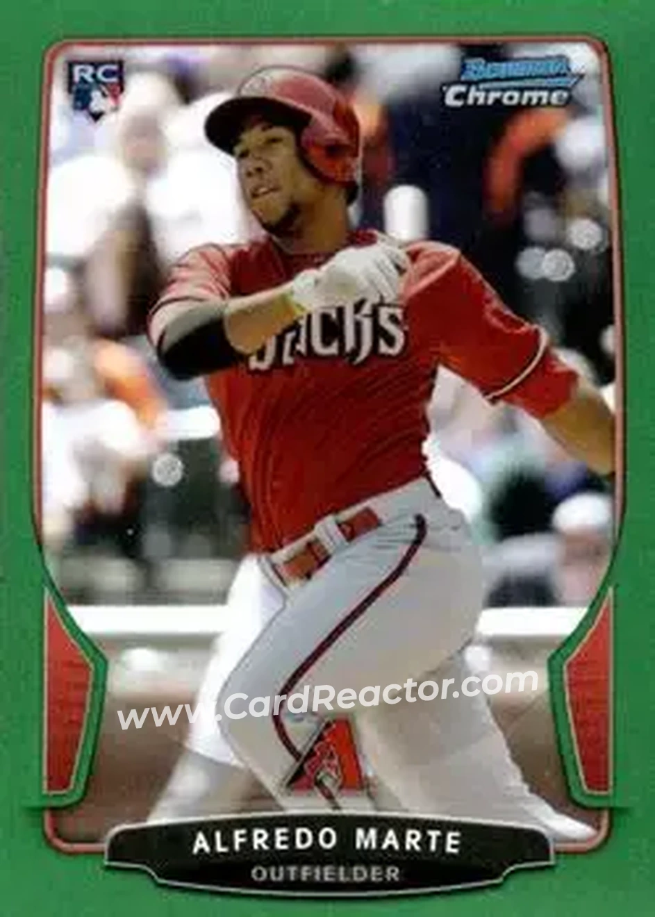 2013 Bowman Chrome - Green Refractors #55 - Alfredo Marte - Arizona Diamondbacks