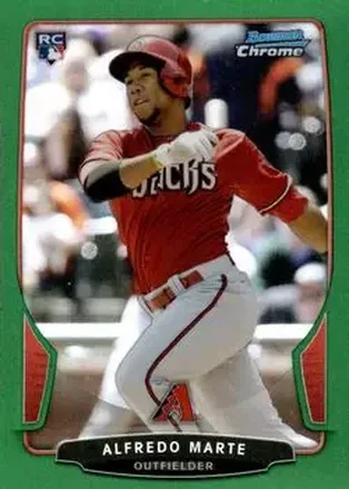 2013 Bowman Chrome - Green Refractors #55 - Alfredo Marte - Arizona Diamondbacks