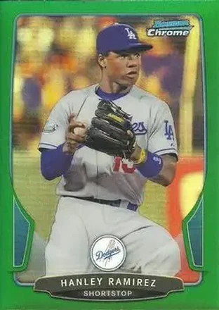 2013 Bowman Chrome - Green Refractors #60 - Hanley Ramirez - Los Angeles Dodgers