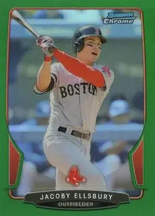 2013 Bowman Chrome - Green Refractors #61 - Jacoby Ellsbury - Boston Red Sox